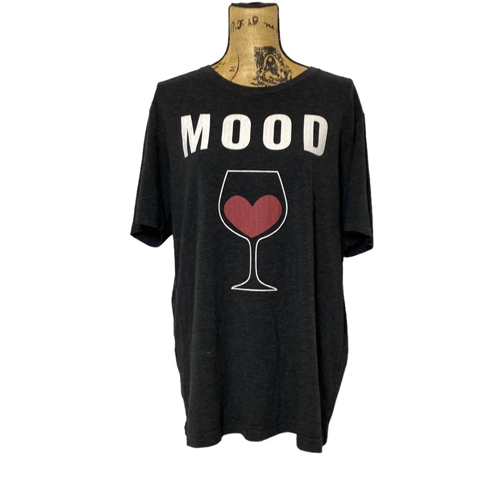 In the Mood for Wine Grey Crew Neck T-Shirt